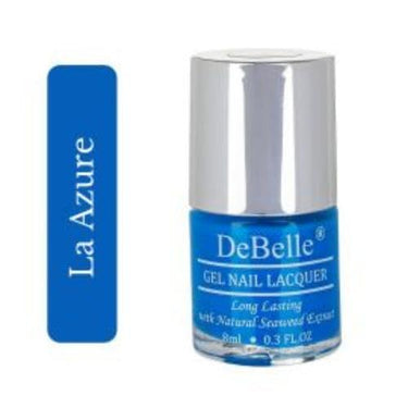 DeBelle Gel Nail Polish La Azure (Blue Nail Paint)|Non UV - Gel Finish |Chip Resistant | Seaweed Enriched Formula| Long Lasting|Cruelty and Toxic Free| 8ml